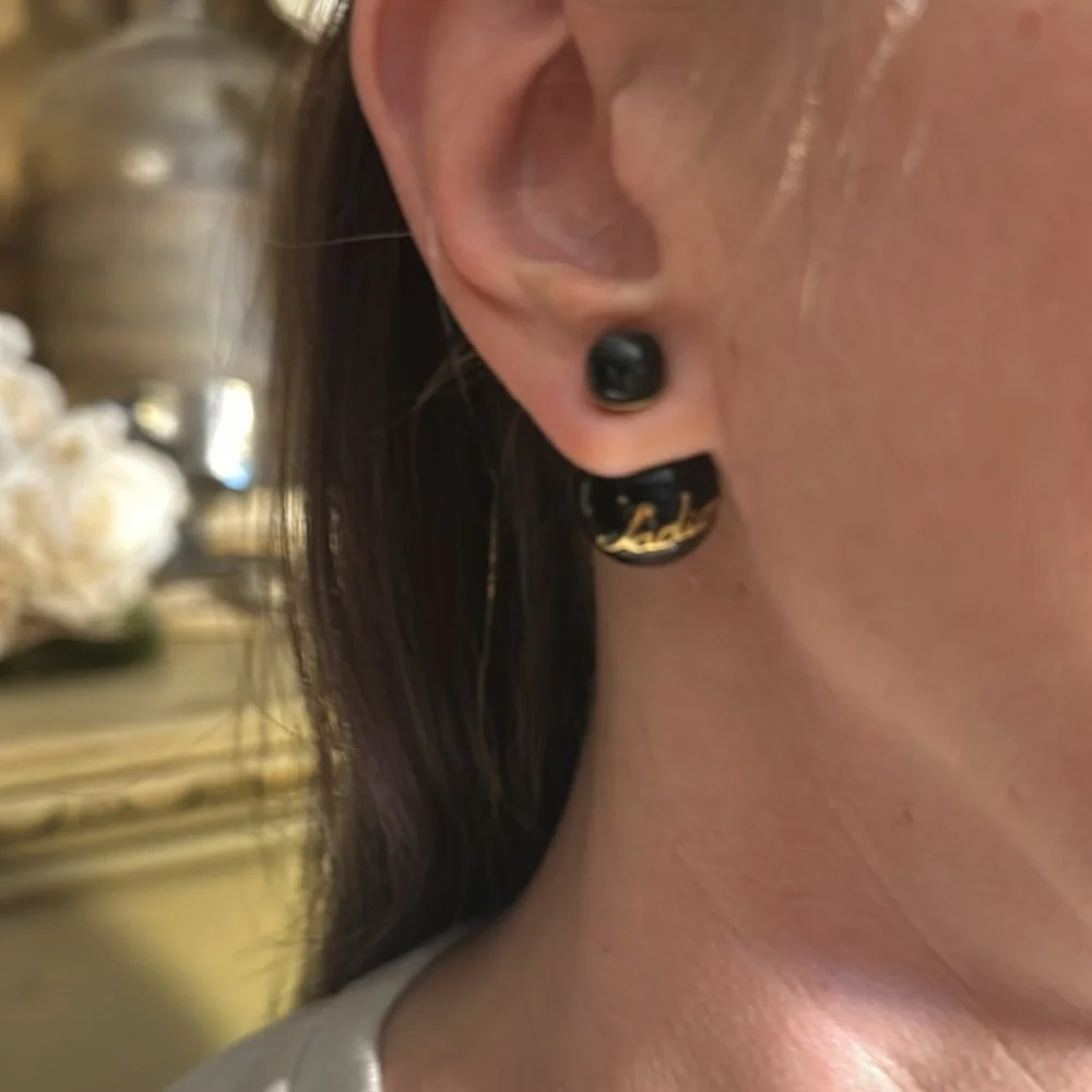 CHRISTIAN DIOR 
Metal J'Adior Mise En Dior Tribal Earrings Black - Picture 16 of 16